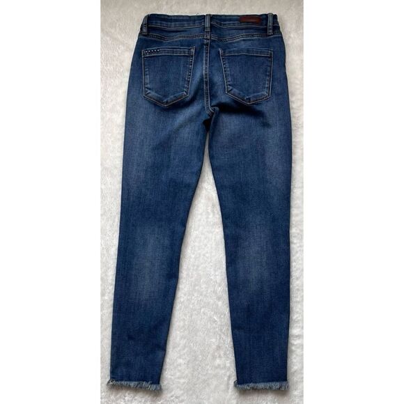 BLANKNYC Distressed Frayed Raw Hem Crop Skinny Jeans, Size 27 - Picture 10 of 14